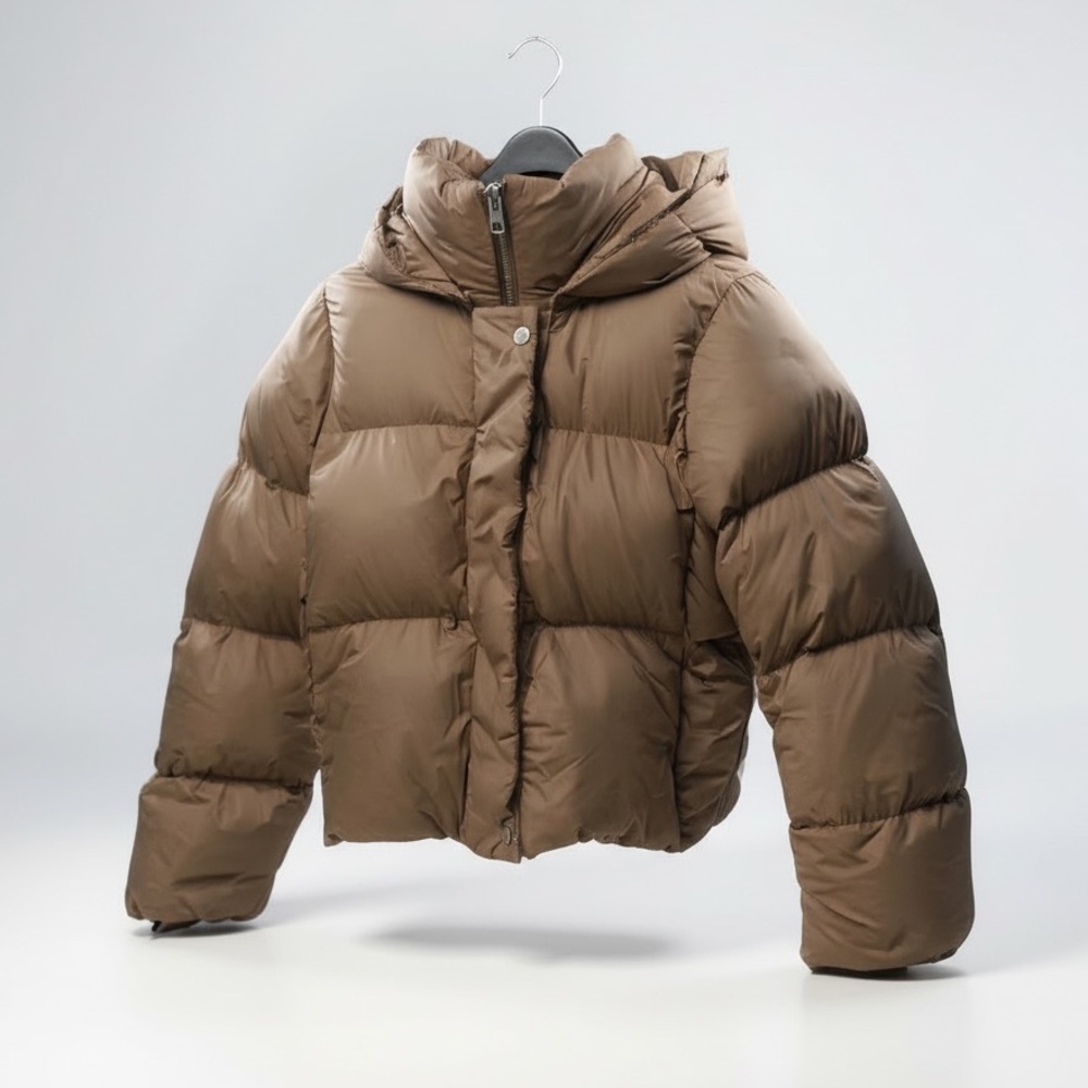 Banana Republic Women's Down Blend Puffer Jacket in Soft Carmel - Picture 4 of 12